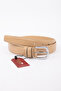 Unisex Original Leather Belt Dark Beige 3 cm Genuine Leather Belt - 2