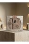 Cotton Paris 100% Cotton Embroidered Luxury Single Bathrobe Set 4 Pieces - Beige Ethnic Pattern