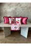 Cherry Dopa Series, Suede Fringed Throw Pillow Cover and Runner 5-Piece Combination Set - 2