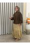 Trend Patterned Skirt Suit Brown - 2