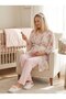 New Season Pink Woven Dressing Gown Short Sleeve Summer Special Design Maternity Maternity Dressing Gown Pajama Set - 5