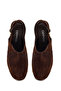 Women's Brown Ankle Buckle Platform High Thick Heeled Suede Leather Sandals 26Sfd153010 - 5