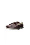 Men's Flat Comfortable Sole Lace-Up Ck Text Patterned Leather Burgundy Sneaker - 6