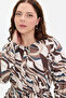 Patterned Belt Detailed Comfortable Fit Women's Dress - 4