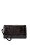 Men's Genuine Leather Brown Crocodile Handbag