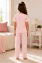 Girls' Printed Cotton Short Sleeve Summer Pajama Set - 3