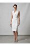 Velana Blazer Collar Accessory Buckle Slit Sleeveless Dress 8713