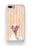 iPhone 7 Plus / 8 Plus Compatible Transparent Phone Case with Heart and Glasses Duck Pattern