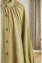 Hakim Collar Buttoned Hijab Double Set 2284-03 Oil Green - 4