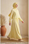 Striped Modal Shirt Collar Hijab Double Set 0328-04 Yellow - 2