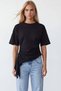 Women's Black Gathered Detailed Asymmetrical Cut Blouse Alc-X15562