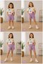 Butterfly Detailed Girls' Shorts Set - 2