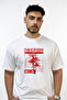 Lycoris Radiata Design Printed Oversize White T-Shirt