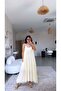 Butter Yellow Romantic Cotton Long Dress with Straps - 4