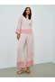 Light Pink Contrast Border Top and Pants Modest Set