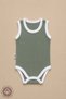 Unisex Baby 100% Cotton Piping Detailed 0-12 Months 6-Piece Sleeveless Baby Bodysuit Natural Series - 6
