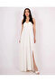 Lace Detailed Strappy Long Dress-Ecru - 2