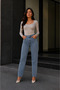 Blueva Trend New Season Lara Jiyan Light Blue Mom Jeans Lycra High Waist Blue Snow Washed Daily Wear Comfortable Women's Jeans 2026