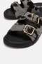 Women's Double Buckle Slippers Black Leopard - 3