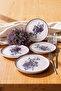 Purple Flower Nordic Pasta Plate 22 cm 4 Pieces 21329 - 2