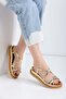 Women's Gold Sandals with Orthopedic Soles