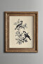 Bird and Flower Illustration – Vintage Patterned Painting – Thick Model