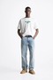 Men's Oversize Back Printed Basic T-Shirt Crew Neck Short Sleeve Streetwear Unisex Comfortable Casual T-Shirt Black White Fume - 2