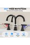 Bathroom Faucets for Sink 3 Hole, Matte Black Faucet for Bathroom Sink with Pop-up Drain & Supply Hoses, Two Handle Widespread Bathroom Sink Faucet for Basin Lavatory Vanity RV Farmhouse Sink - 4