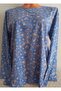 Er Clothing Paper Print Combed Cotton Blouse Long-Sleeve 3 Buttons Blue Print - 5