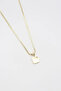 Vip Gold Square Honeycomb Patterned Plate Detailed Basic Anti-Tarnish Steel Stylish Necklace 45 cm