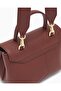 Women's Detachable Long Strap Leather Mini Claret Red Handbag - 6