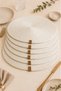 6-Piece Set of Round Plates in Elite and Stylish Style, Durable, Washable, 33cm Diameter - 3