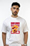 Sunflower Himawari Design Printed Oversize White T-Shirt