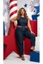 Plus Size Elastic Waist Pocketed Lycra Denim Mom Cut Women's Trousers - 5