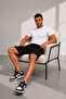 Men's Black Cotton Regular Fit Elastic Waist Drawstring Pocket Combed Cotton Fabric Shorts Rf0625 - 4
