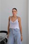 White Strappy Sequined Knitwear Blouse