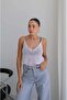 White Strappy Sequined Knitwear Blouse - 3