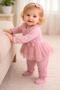 Baby Girl Lace Tulle Romper Dress – Stylish Ruffle Collar, Long Sleeves, Snap Bottom Romper 128847- - 3