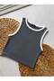 Ribbed Halter Neck Crop Blouse - 2