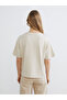 Xside Beige Los Angeles Printed Soft Touch Women's T-Shirt - 4