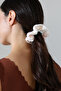 White Sequin Hand Knitted Hair Clip – Handmade Hair Clip - 2