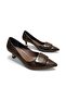 Stylish Thin Heel 5.5 cm Neolite Sole Leather Patterned Classic Shoes with Pointed Toe and Buckle Accessories - 2