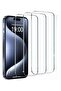 Pack Of 3 Screen Protector Designed For iPhone 15 Pro Max Anti-Scratch Tempered Glass Clear HD