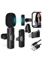 2 in 1 K8 Wireless Microphone, Digital Mini Portable Recording Clip Mic with Receiver