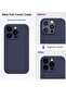 Compatible with iPhone 15 Pro Max Case Shockproof with 2pcs Screen Protectors, Liquid Silicone, Navy Blue - 3