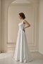 Satin Evening Dress Square Neck Sleeveless A-Line Pleated Long Wedding Party Guest Dress with Lining - 4