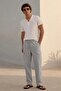 Men's 3-Piece Cargo Linen Trousers with Elastic Waist - 2