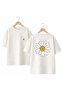 Papatyaa Back and Front Chest Printed 100% Cotton Oversize Loose Regular Fit Crew Neck T-Shirt