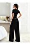 Women's Keep Going Printed Overlapping Baby Tee Crop and Baggy Sweatpants - Two-Piece Tracksuit Set - 2
