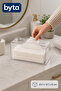 Transparent Napkin Holder Desktop Napkin Box Modern Napkin Organizer for Kitchen Bathroom Office Restaurant Use Pet - 2